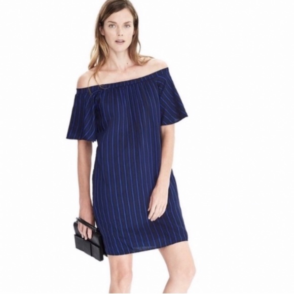 Banana Republic Dresses & Skirts - Banana Republic Blue Off The Shoulder Dress Size S